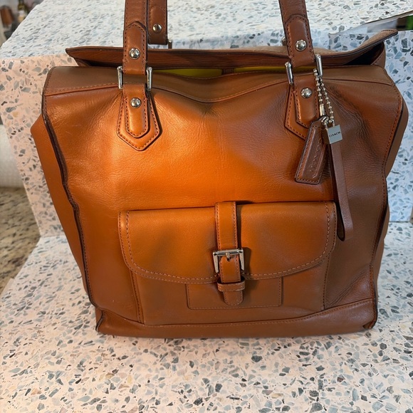 Coach Handbags - Coach Tanner Carryall Tote F27823 Brown Leather Legacy Shoulder Bag